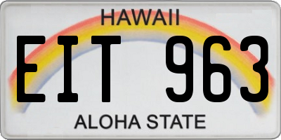HI license plate EIT963
