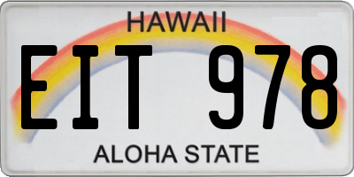 HI license plate EIT978
