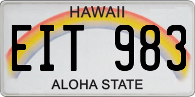 HI license plate EIT983