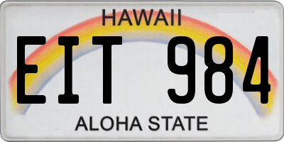HI license plate EIT984