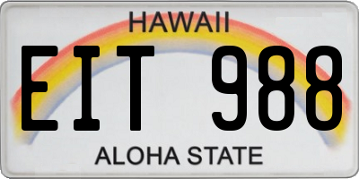 HI license plate EIT988