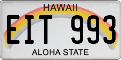 HI license plate EIT993