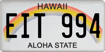 HI license plate EIT994