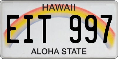 HI license plate EIT997