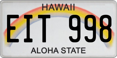 HI license plate EIT998