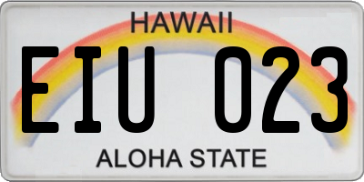 HI license plate EIU023