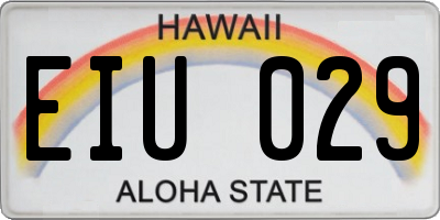 HI license plate EIU029
