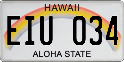 HI license plate EIU034