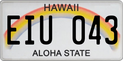 HI license plate EIU043