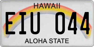 HI license plate EIU044