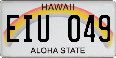 HI license plate EIU049