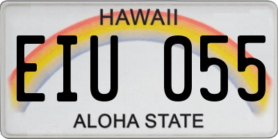 HI license plate EIU055