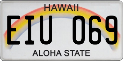 HI license plate EIU069