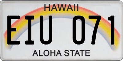HI license plate EIU071