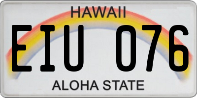 HI license plate EIU076