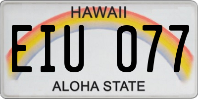 HI license plate EIU077