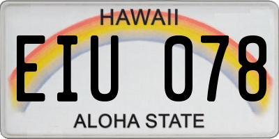 HI license plate EIU078