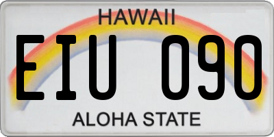 HI license plate EIU090