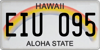 HI license plate EIU095