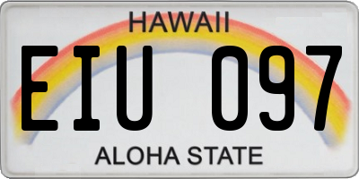 HI license plate EIU097