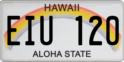 HI license plate EIU120