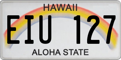 HI license plate EIU127