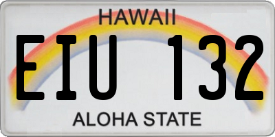HI license plate EIU132
