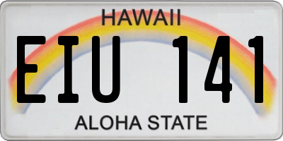 HI license plate EIU141
