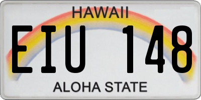 HI license plate EIU148