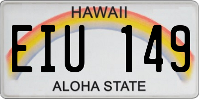 HI license plate EIU149