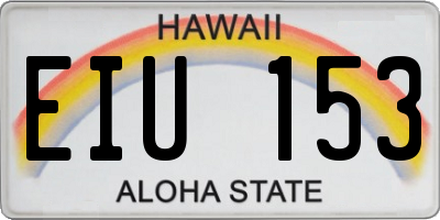 HI license plate EIU153