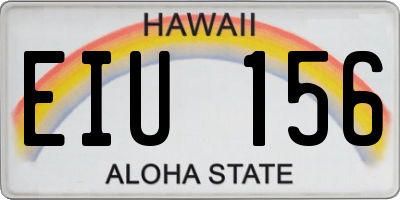 HI license plate EIU156