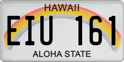 HI license plate EIU161