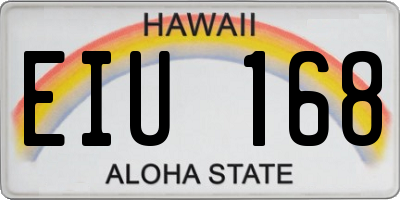 HI license plate EIU168