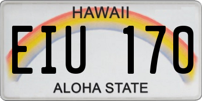 HI license plate EIU170