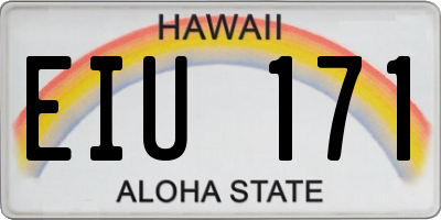 HI license plate EIU171