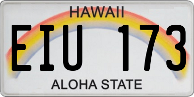 HI license plate EIU173