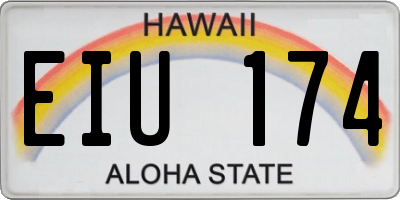 HI license plate EIU174