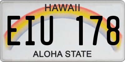 HI license plate EIU178