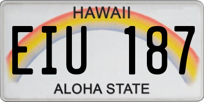HI license plate EIU187