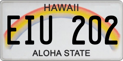 HI license plate EIU202