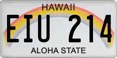 HI license plate EIU214
