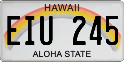 HI license plate EIU245