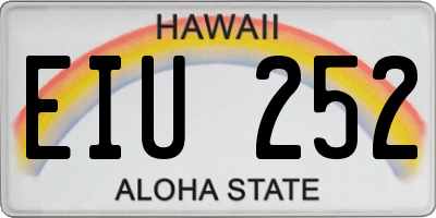 HI license plate EIU252