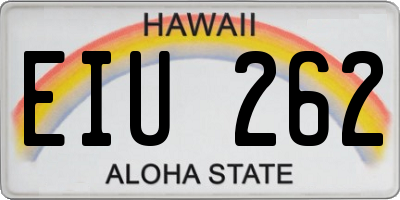 HI license plate EIU262