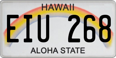 HI license plate EIU268