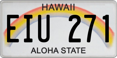HI license plate EIU271