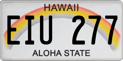 HI license plate EIU277