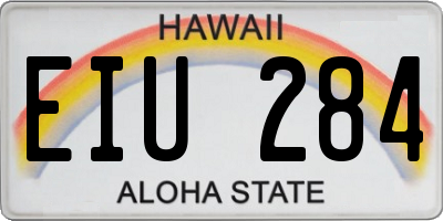 HI license plate EIU284