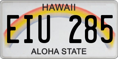HI license plate EIU285